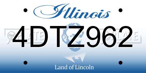 4DTZ962 Illinois License Plate