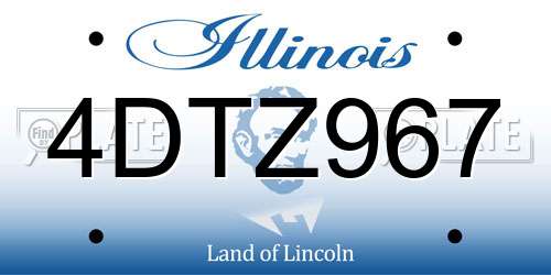 4DTZ967 Illinois License Plate