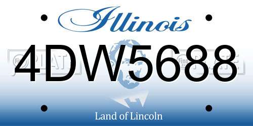 4DW5688 Illinois License Plate