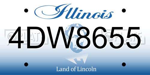 4DW8655 Illinois License Plate