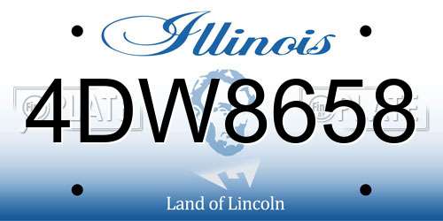 4DW8658 Illinois License Plate