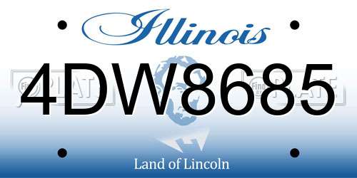 4DW8685 Illinois License Plate