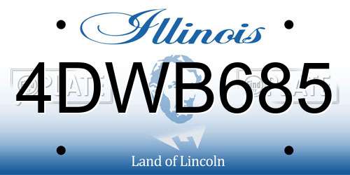4DWB685 Illinois License Plate