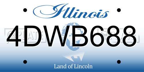 4DWB688 Illinois License Plate