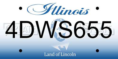 4DWS655 Illinois License Plate