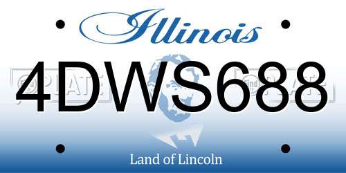 4DWS688 Illinois License Plate