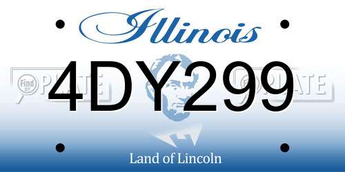 4DY299 Illinois License Plate