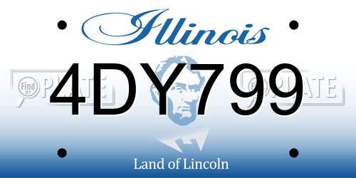 4DY799 Illinois License Plate