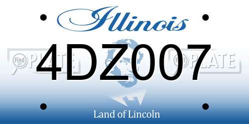 4DZ007 Illinois License Plate