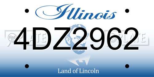 4DZ2962 Illinois License Plate