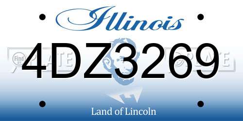 4DZ3269 Illinois License Plate