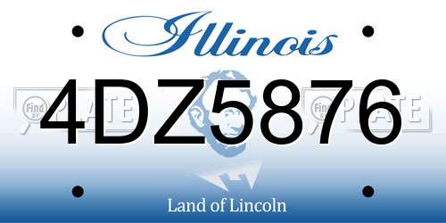 4DZ5876 Illinois License Plate