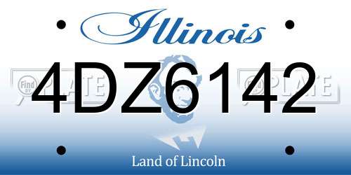 4DZ6142 Illinois License Plate
