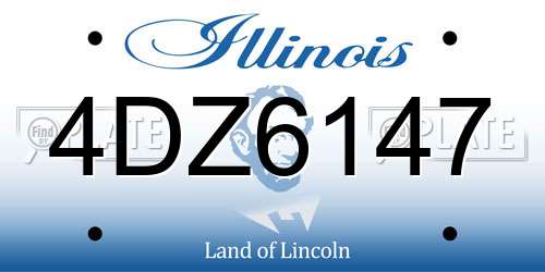 4DZ6147 Illinois License Plate