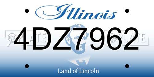 4DZ7962 Illinois License Plate