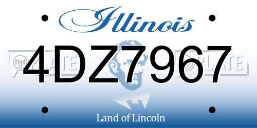 4DZ7967 Illinois License Plate