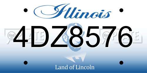 4DZ8576 Illinois License Plate