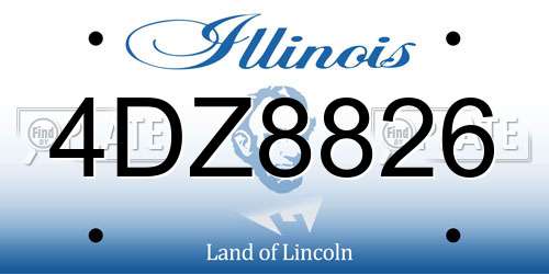 4DZ8826 Illinois License Plate
