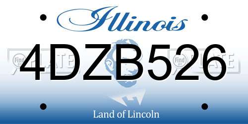 4DZB526 Illinois License Plate