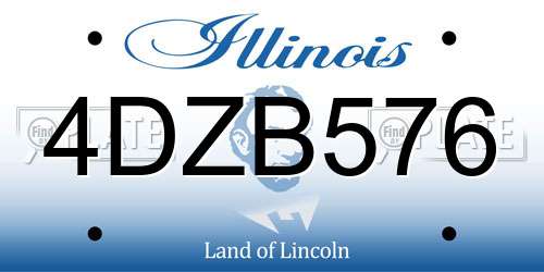4DZB576 Illinois License Plate