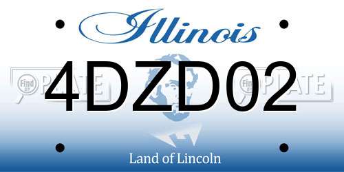 4DZD02 Illinois License Plate