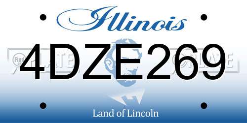 4DZE269 Illinois License Plate