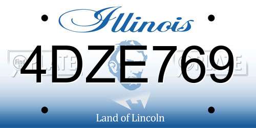 4DZE769 Illinois License Plate