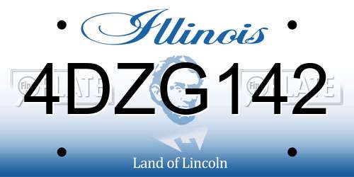 4DZG142 Illinois License Plate