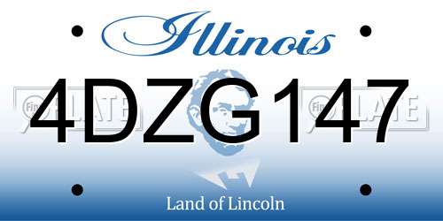 4DZG147 Illinois License Plate