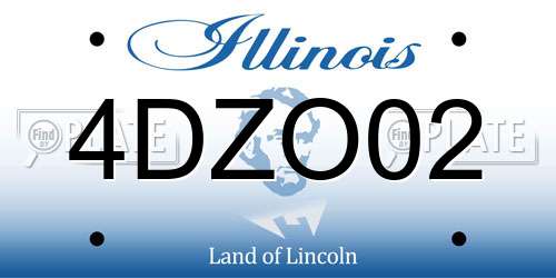 4DZO02 Illinois License Plate
