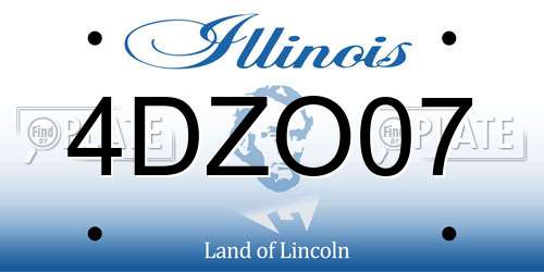 4DZO07 Illinois License Plate