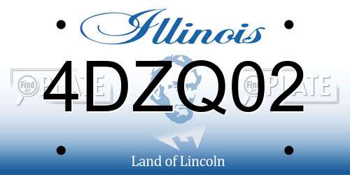 4DZQ02 Illinois License Plate
