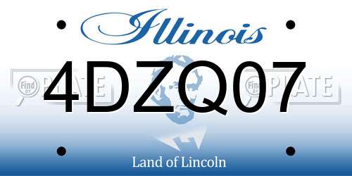 4DZQ07 Illinois License Plate