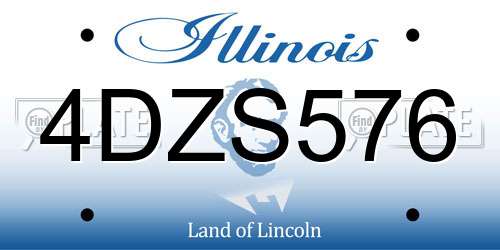 4DZS576 Illinois License Plate