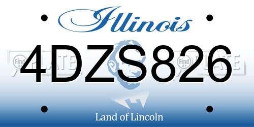 4DZS826 Illinois License Plate