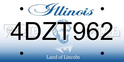 4DZT962 Illinois License Plate