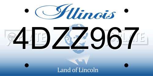 4DZZ967 Illinois License Plate