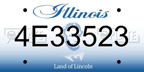 4E33523 Illinois License Plate