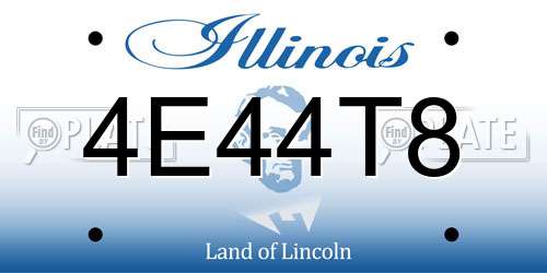 4E44T8 Illinois License Plate