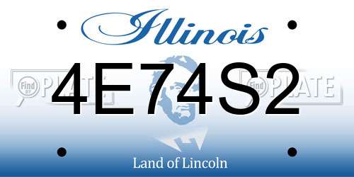 4E74S2 Illinois License Plate