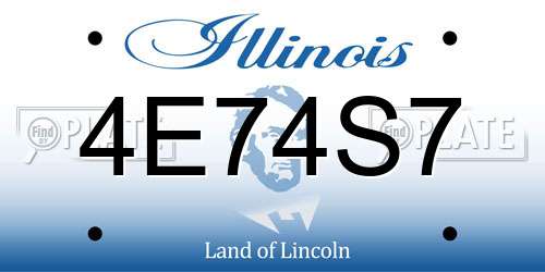 4E74S7 Illinois License Plate