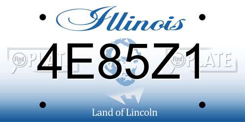 4E85Z1 Illinois License Plate