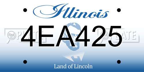 4EA425 Illinois License Plate
