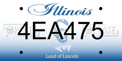 4EA475 Illinois License Plate
