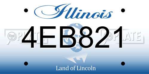 4EB821 Illinois License Plate