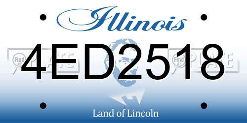 4ED2518 Illinois License Plate
