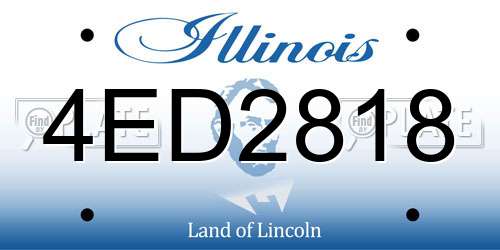 4ED2818 Illinois License Plate