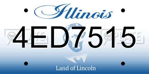 4ED7515 Illinois License Plate