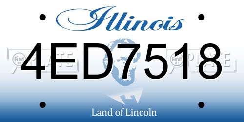 4ED7518 Illinois License Plate