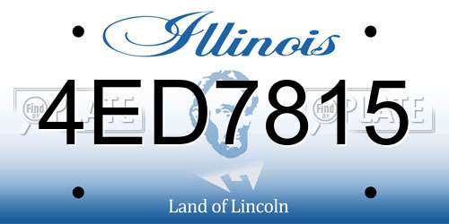 4ED7815 Illinois License Plate